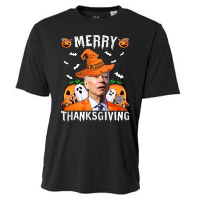 Funny Joe Biden Happy Halloween Shirt Merry Thanksgiving Cooling Performance Crew T-Shirt