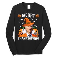 Funny Joe Biden Happy Halloween Shirt Merry Thanksgiving Long Sleeve Shirt