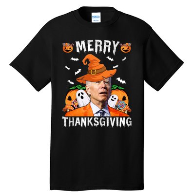 Funny Joe Biden Happy Halloween Shirt Merry Thanksgiving Tall T-Shirt