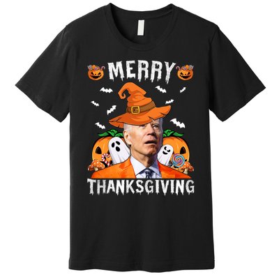 Funny Joe Biden Happy Halloween Shirt Merry Thanksgiving Premium T-Shirt