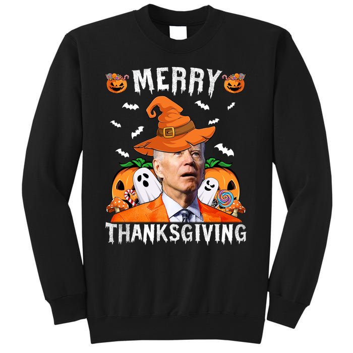 Funny Joe Biden Happy Halloween Shirt Merry Thanksgiving Tall Sweatshirt