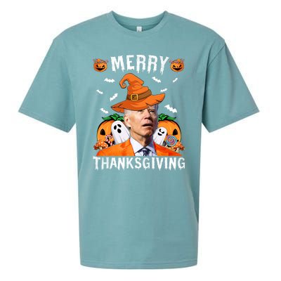 Funny Joe Biden Happy Halloween Shirt Merry Thanksgiving Sueded Cloud Jersey T-Shirt