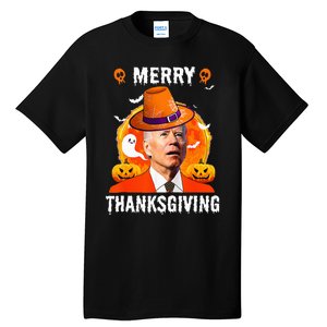 Funny Joe Biden Confused Merry Thanksgiving For Halloween Tall T-Shirt