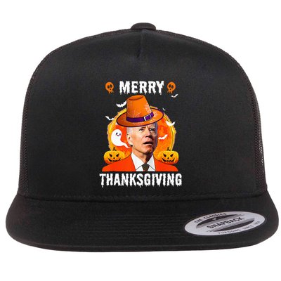Funny Joe Biden Confused Merry Thanksgiving For Halloween Flatbill Hat
