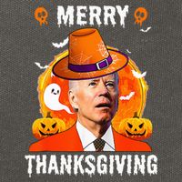 Funny Joe Biden Confused Merry Thanksgiving For Halloween Cotton Canvas Backpack