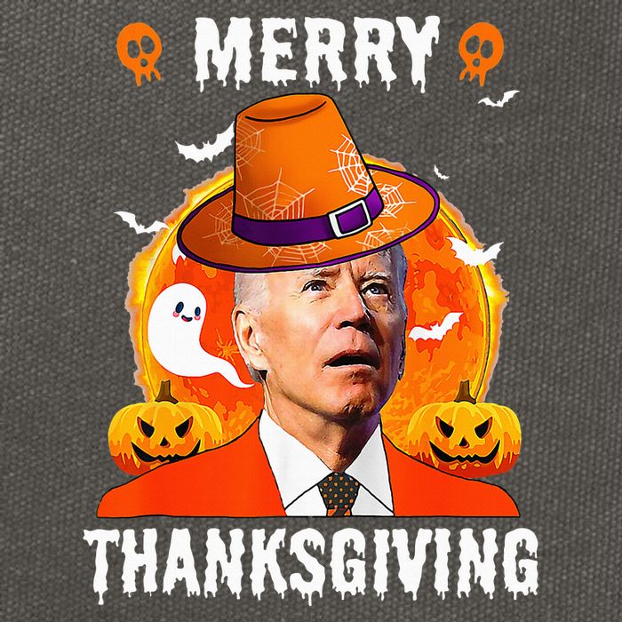 Funny Joe Biden Confused Merry Thanksgiving For Halloween Cotton Canvas Backpack