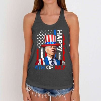 Funny Joe Biden 4th Of July Firework Independence Day Women's Knotted Racerback Tank