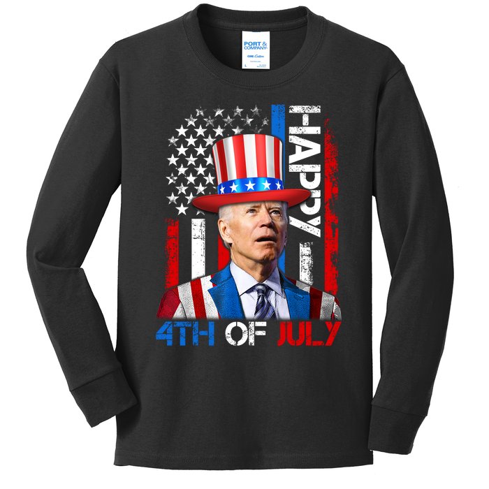 Funny Joe Biden 4th Of July Firework Independence Day Kids Long Sleeve Shirt