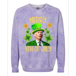 Funny Joe Biden St Patricks Day Merry 4th Of July Sarcastic Great Gift Colorblast Crewneck Sweatshirt