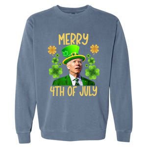 Funny Joe Biden St Patricks Day Merry 4th Of July Sarcastic Great Gift Garment-Dyed Sweatshirt