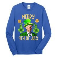 Funny Joe Biden St Patricks Day Merry 4th Of July Sarcastic Great Gift Tall Long Sleeve T-Shirt