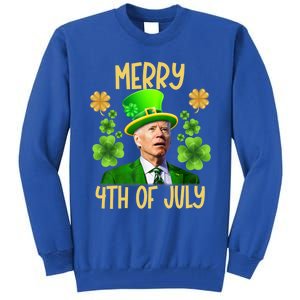 Funny Joe Biden St Patricks Day Merry 4th Of July Sarcastic Great Gift Tall Sweatshirt