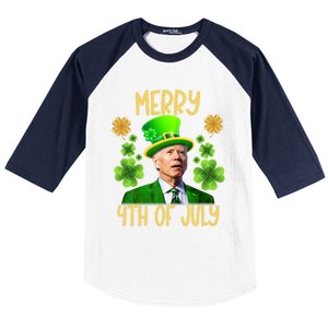 Funny Joe Biden St Patricks Day Merry 4th Of July Sarcastic Great Gift Baseball Sleeve Shirt