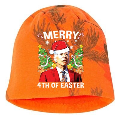 Funny Joe Biden Christmas Santa Hat Merry 4th Of Easter Xmas Kati - Camo Knit Beanie