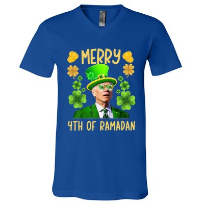 Funny Joe Biden St Patricks Day Merry 4th Of Ramadan Gift V-Neck T-Shirt