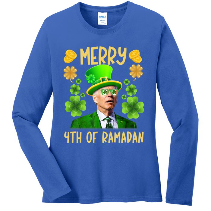 Funny Joe Biden St Patricks Day Merry 4th Of Ramadan Gift Ladies Long Sleeve Shirt