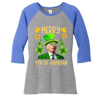 Funny Joe Biden St Patricks Day Merry 4th Of Ramadan Gift Women's Tri-Blend 3/4-Sleeve Raglan Shirt