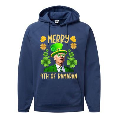 Funny Joe Biden St Patricks Day Merry 4th Of Ramadan Gift Performance Fleece Hoodie