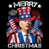Funny Joe Biden 4th Of July Merry Christmas Firework USA Cooling Performance Crew T-Shirt