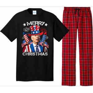 Funny Joe Biden 4th Of July Merry Christmas Firework USA Pajama Set