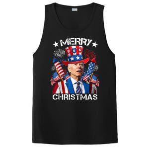 Funny Joe Biden 4th Of July Merry Christmas Firework USA PosiCharge Competitor Tank