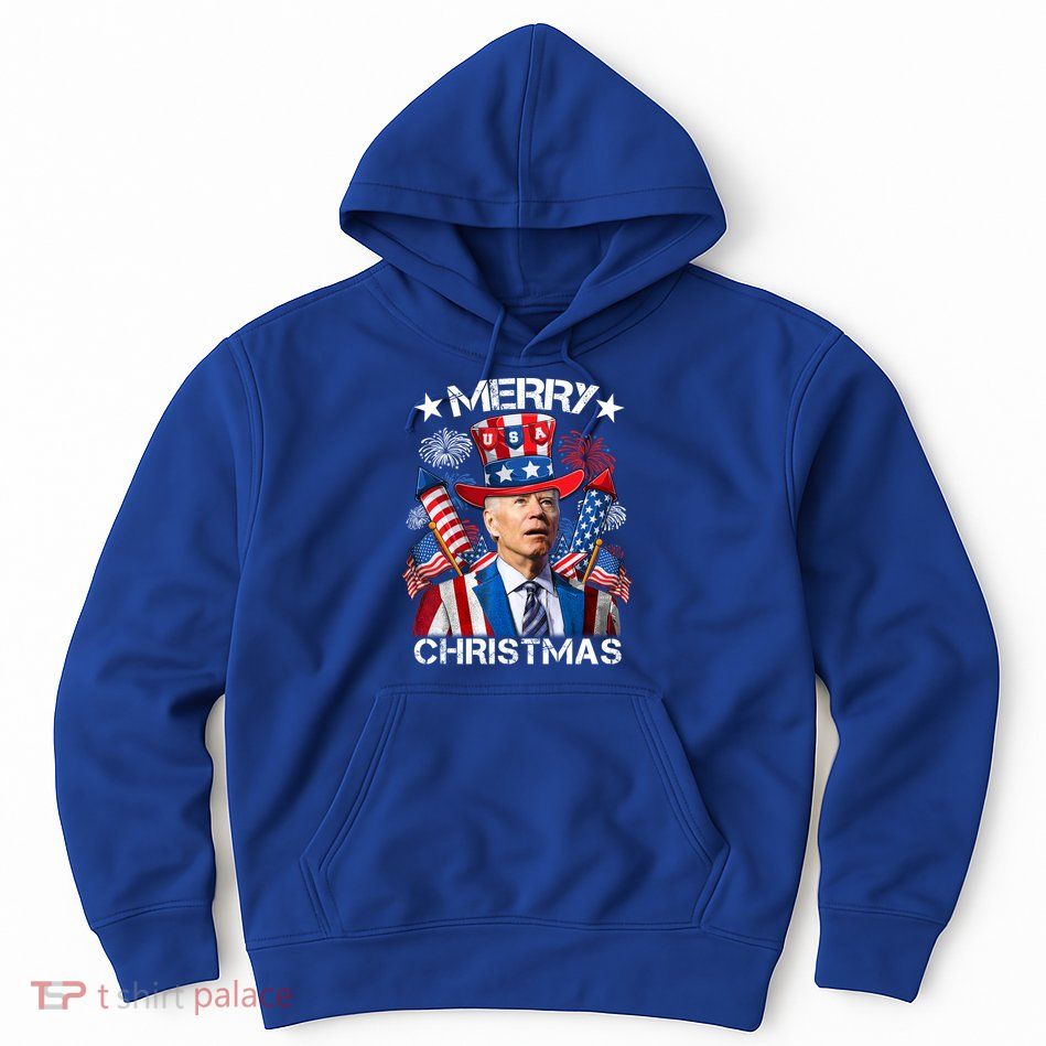 Funny Joe Biden 4th Of July Merry Christmas Firework USA Hoodie