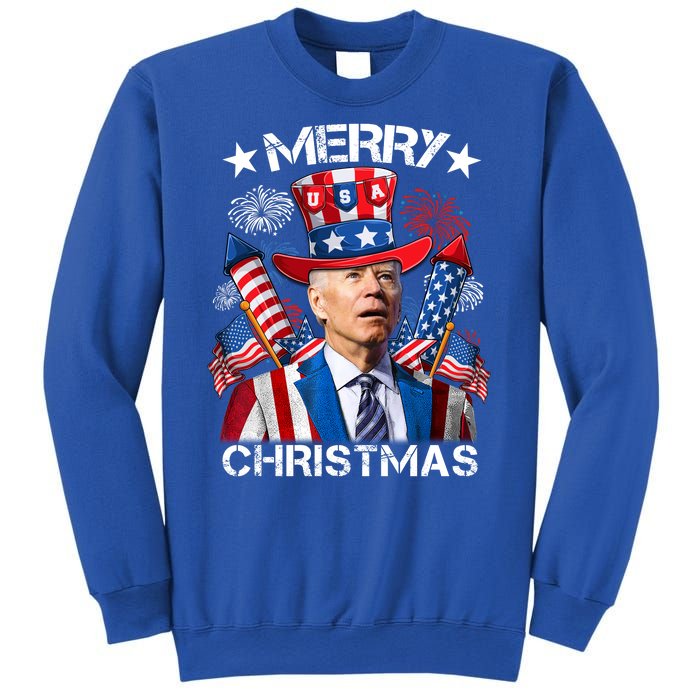 Funny Joe Biden 4th Of July Merry Christmas Firework USA Sweatshirt