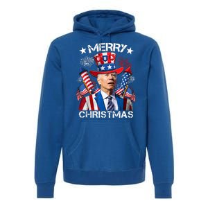 Funny Joe Biden 4th Of July Merry Christmas Firework USA Premium Hoodie