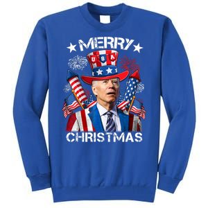 Funny Joe Biden 4th Of July Merry Christmas Firework USA Tall Sweatshirt