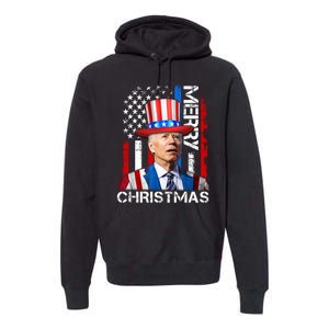 Funny Joe Biden 4th Of July Merry Christmas American Flag Premium Hoodie