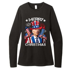 Funny Joe Biden 4th Of July Merry Christmas Firework USA Womens CVC Long Sleeve Shirt