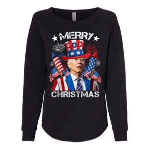 Funny Joe Biden 4th Of July Merry Christmas Firework USA Womens California Wash Sweatshirt