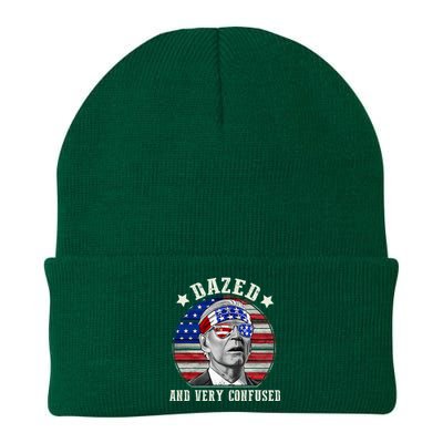 Funny Joe Biden Dazed And Very Confused 4th Of July 2024 Knit Cap Winter Beanie