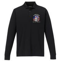 Funny Joe Biden Dazed And Very Confused 4th Of July 2024 Performance Long Sleeve Polo