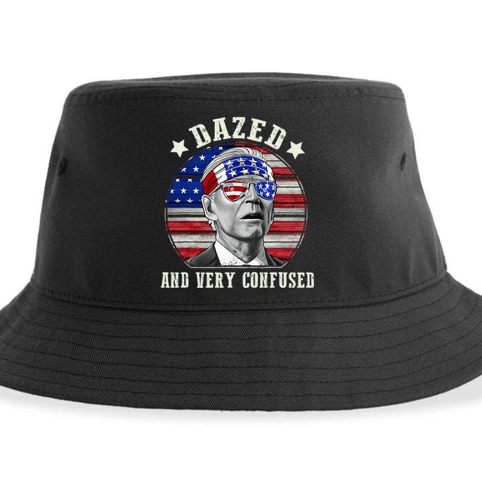 Funny Joe Biden Dazed And Very Confused 4th Of July 2024 Sustainable Bucket Hat