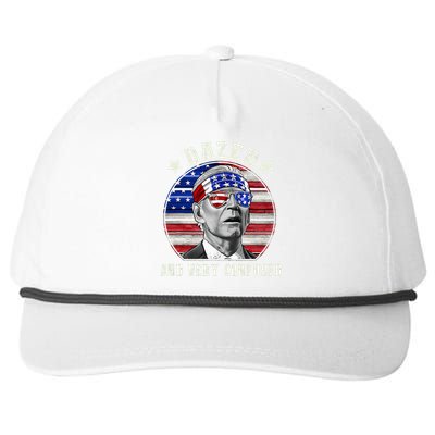 Funny Joe Biden Dazed And Very Confused 4th Of July 2024 Snapback Five-Panel Rope Hat