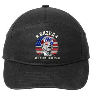 Funny Joe Biden Dazed And Very Confused 4th Of July 2024 7-Panel Snapback Hat