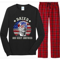 Funny Joe Biden Dazed And Very Confused 4th Of July 2024 Long Sleeve Pajama Set