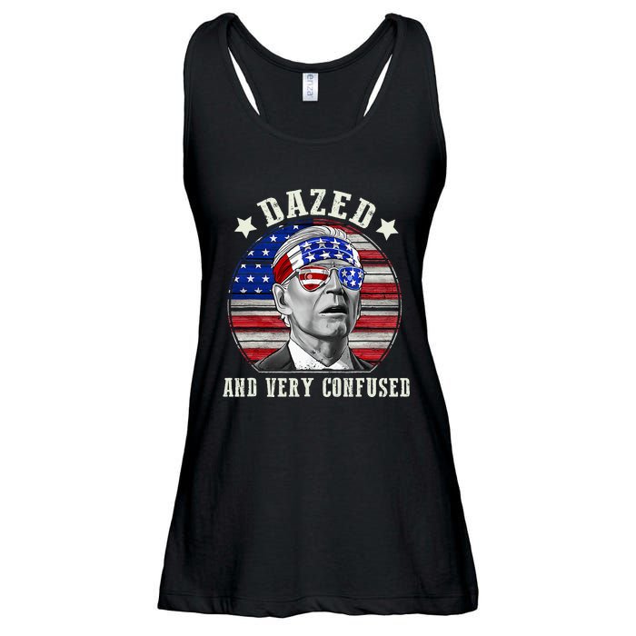 Funny Joe Biden Dazed And Very Confused 4th Of July 2024 Ladies Essential Flowy Tank