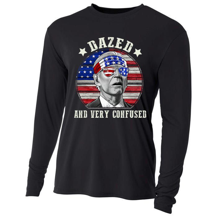 Funny Joe Biden Dazed And Very Confused 4th Of July 2024 Cooling Performance Long Sleeve Crew