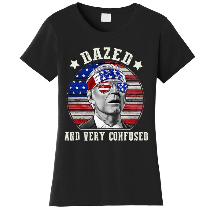 Funny Joe Biden Dazed And Very Confused 4th Of July 2024 Women's T-Shirt