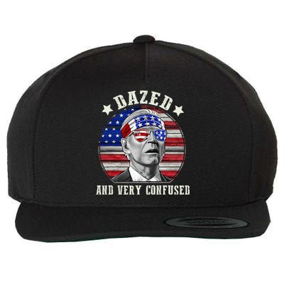 Funny Joe Biden Dazed And Very Confused 4th Of July 2024 Wool Snapback Cap