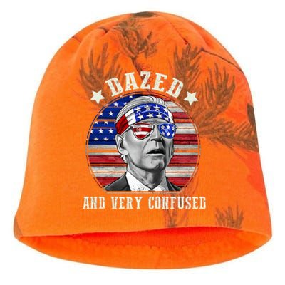 Funny Joe Biden Dazed And Very Confused 4th Of July 2024 Kati - Camo Knit Beanie