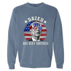 Funny Joe Biden Dazed And Very Confused 4th Of July 2024 Garment-Dyed Sweatshirt