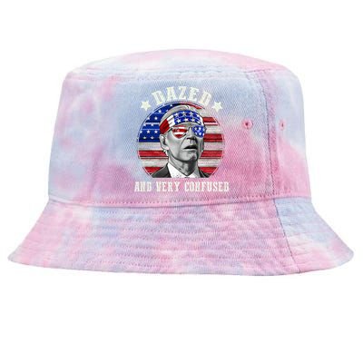 Funny Joe Biden Dazed And Very Confused 4th Of July 2024 Tie-Dyed Bucket Hat