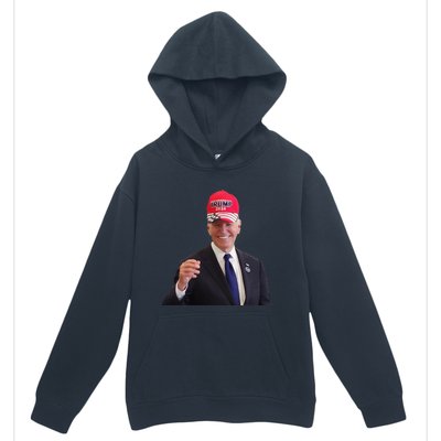 Funny Joe Biden Dons Trump 2024 Cap Wear A Trump Hat Gift Urban Pullover Hoodie