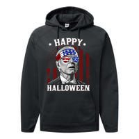 Funny Joe Biden Happy Halloween Confused 4th Of July 2024 Performance Fleece Hoodie