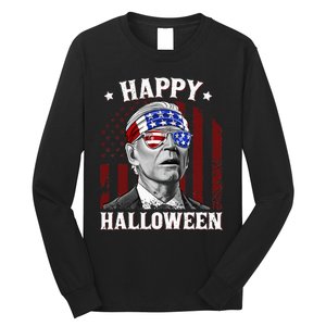 Funny Joe Biden Happy Halloween Confused 4th Of July 2024 Long Sleeve Shirt