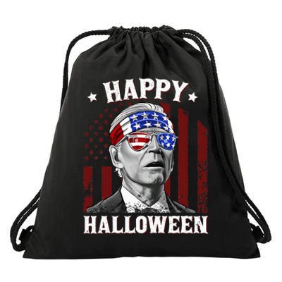 Funny Joe Biden Happy Halloween Confused 4th Of July 2024 Drawstring Bag