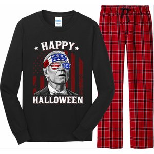 Funny Joe Biden Happy Halloween Confused 4th Of July 2024 Long Sleeve Pajama Set